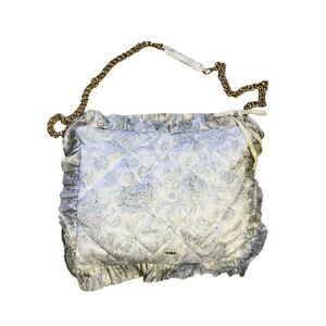 Selkie Floral Ruffle Pillow Purse Adjustable Gold Chain Strap Brand New Unused